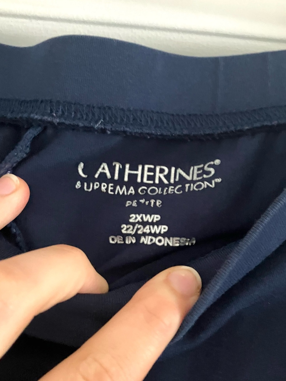 Catherine’s Navy Blue Cotton elastic waist breathable pants 2x Petite - Picture 6 of 7